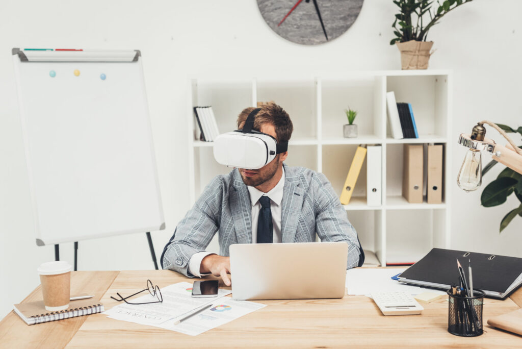 marketing scalability man with VR headset on