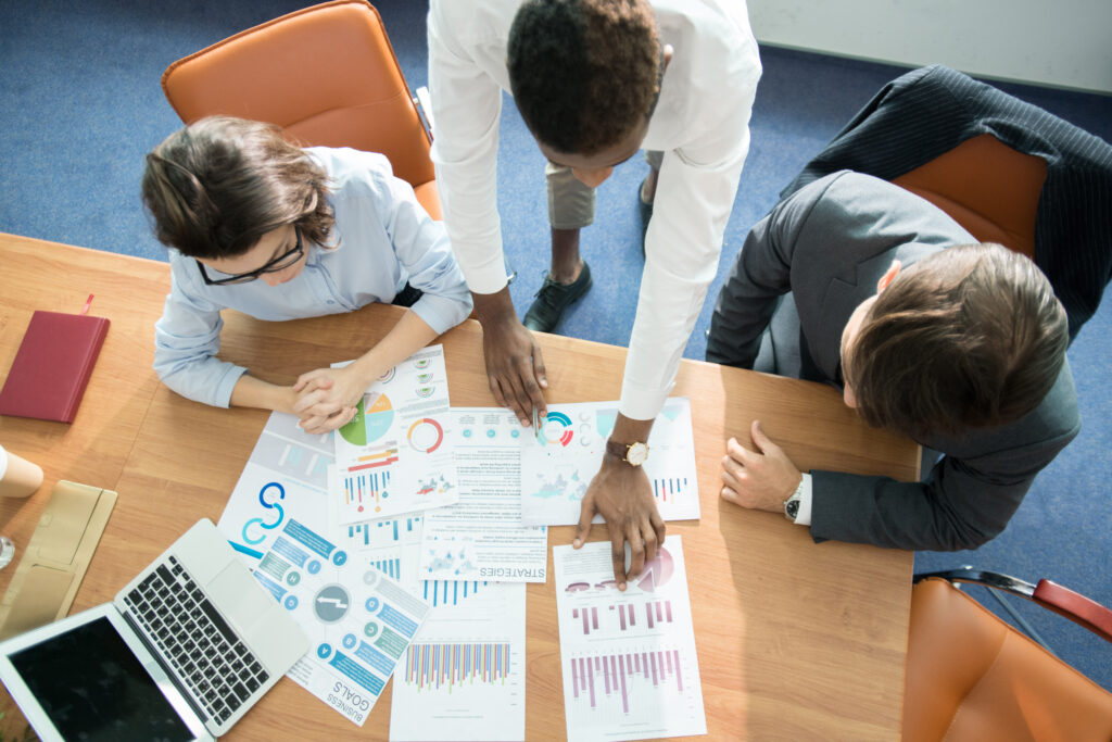 Account-Based Marketing team looking at reports