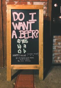 humor marketing beer sign