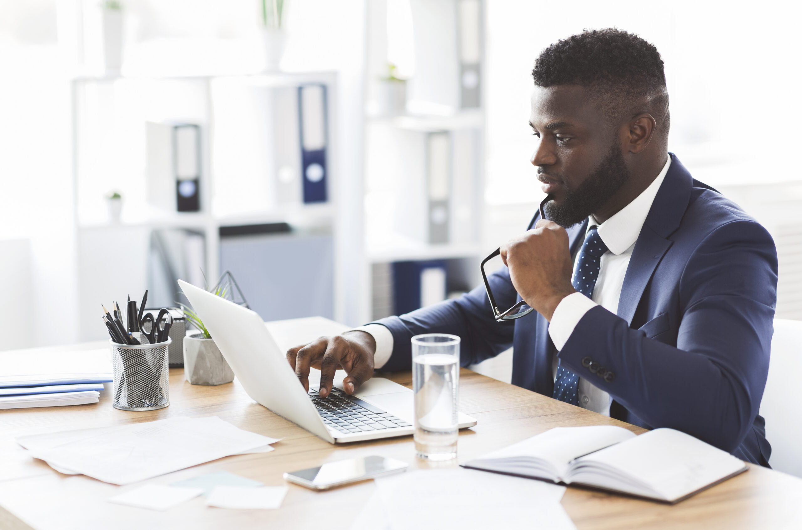 business man reviewing user behavior