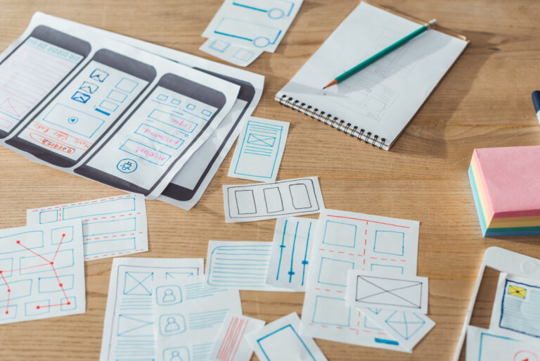 copy layout sketches of mobile website